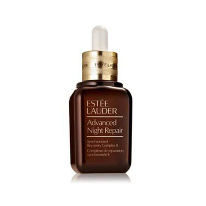 Estée Lauder Advanced Night Repair serum in a 50ml bottle, a luxury skincare moisturizer with a sleek design.