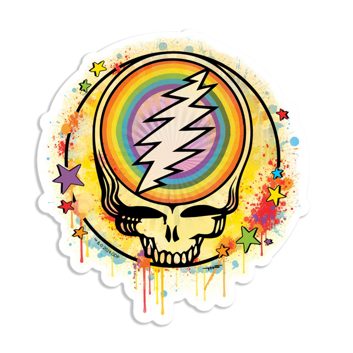 Grateful Dead Rainbow Splatter Steal Your Face Sticker