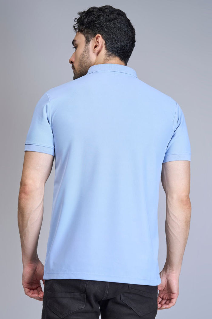 Light Blue Smart Tech Pocket + Polo T-shirts Maxzone Clothing