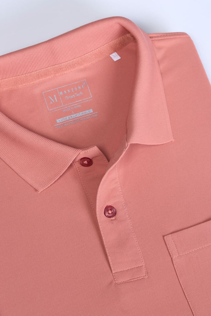 Light Pink Smart Tech Pocket + Polo T-shirts Maxzone Clothing