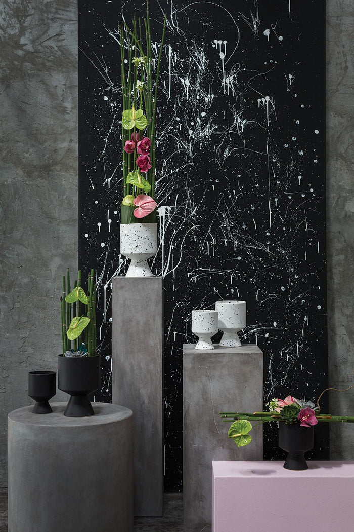 contemporary matte black vase