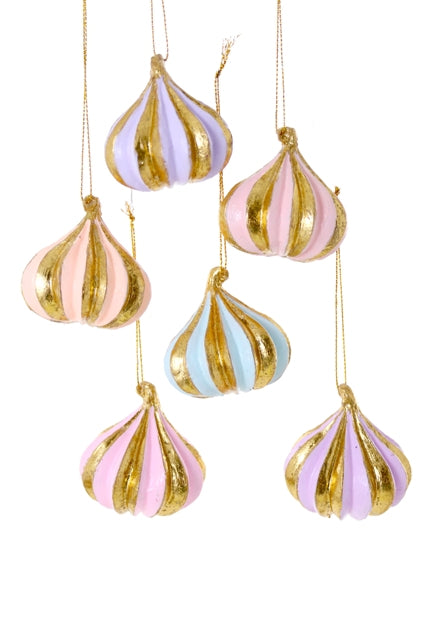 pastel paper mache meringue christmas ornaments