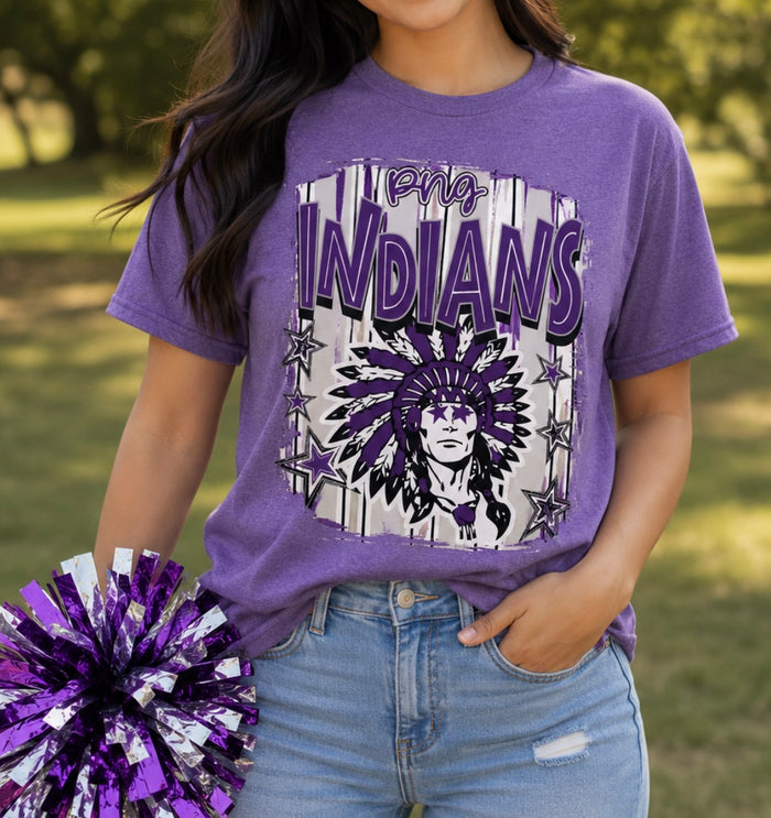 PNG Indians Spirit Stars Bella Canvas Tee - YOUTH & ADULT