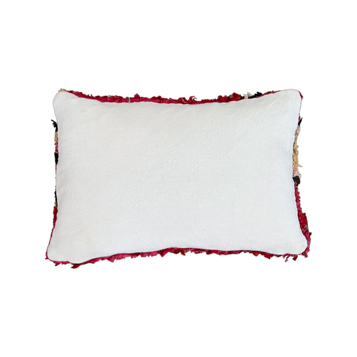 Tawny II Moroccan Boucherite Berber Lumbar Pillow pink red 2