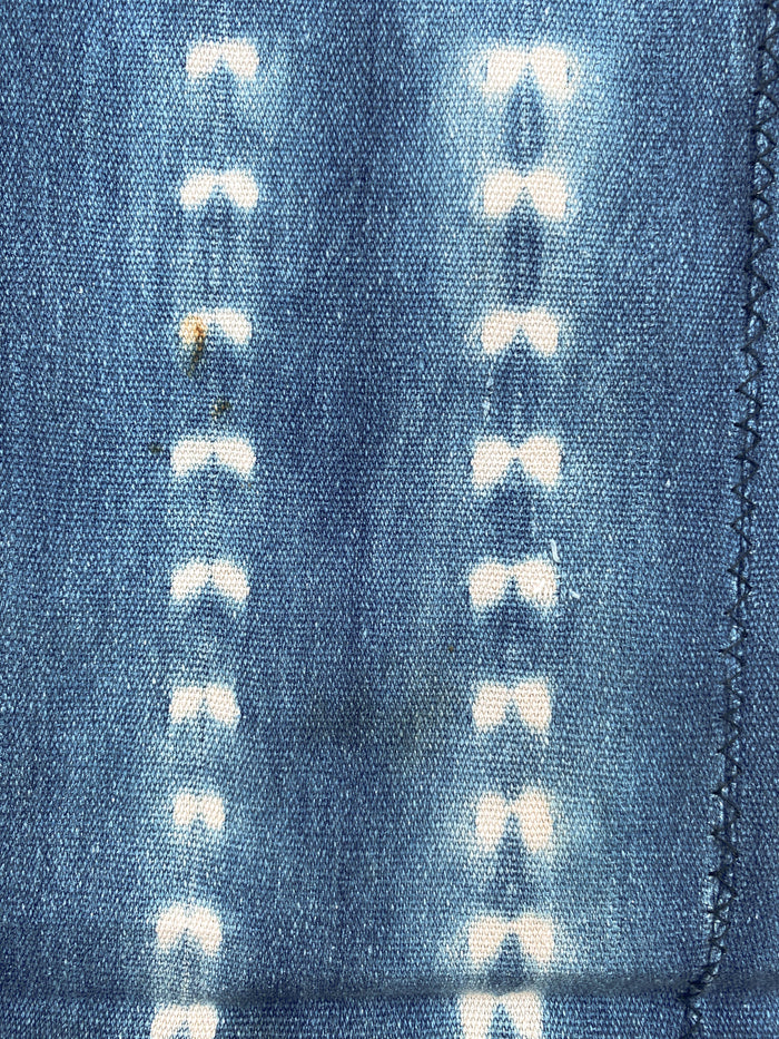 West African Mali Shibori Indigo Throw XV
