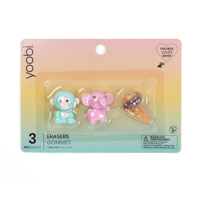Yoobi 3D Erasers - Zoo