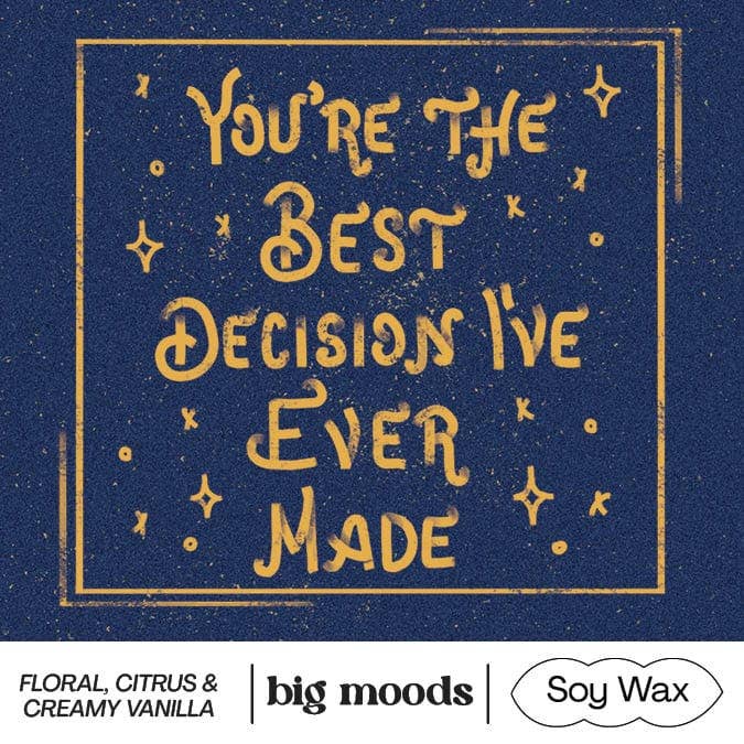 "You're The Best Decision" 5oz Soy Candle Gift Idea | Little Hippie