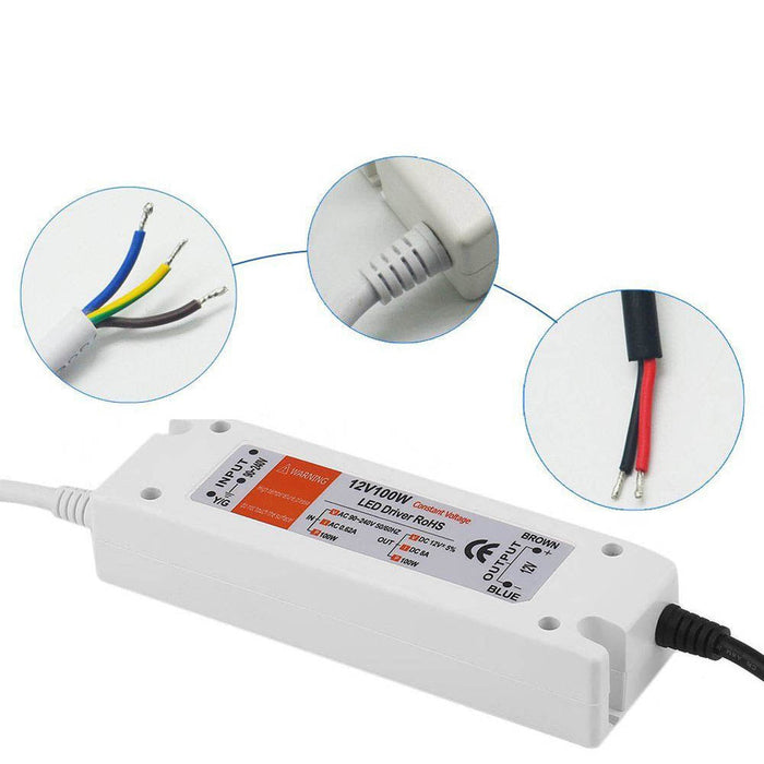 12V 100W LED Driver Power Supply AC to DC for Strip Lights~3273