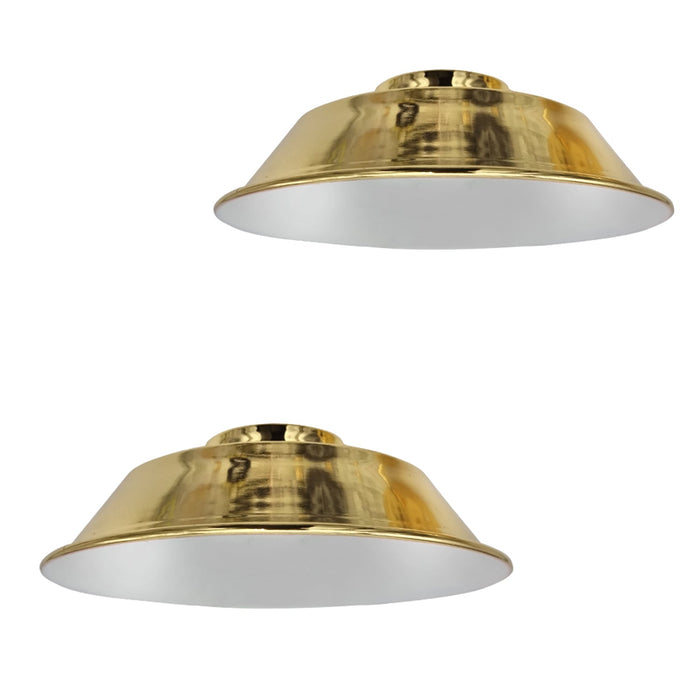 2 Pack Industrial Curvy Metal Easy fit Lamp Shade ~5576