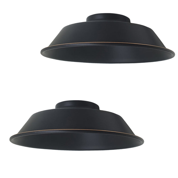 2 Pack Industrial Curvy Metal Easy fit Lamp Shade ~5576
