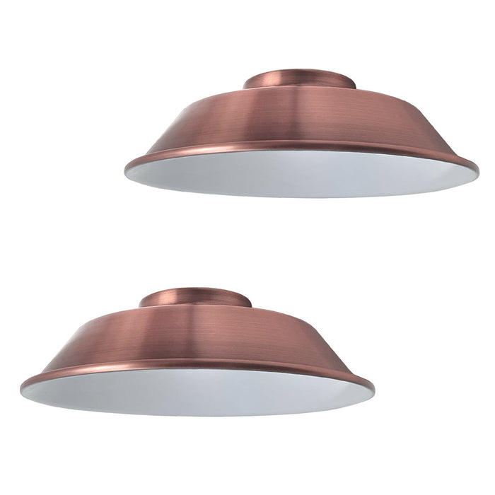 2 Pack Industrial Curvy Metal Easy fit Lamp Shade ~5576