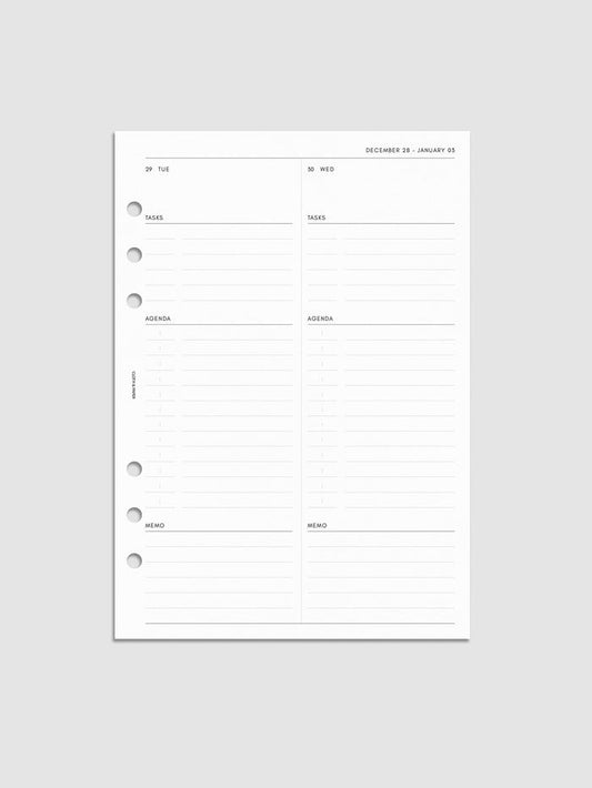 Mockup of 2027 Dated Daily Inserts | Monday Start | Cloth & Paper