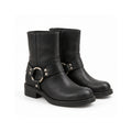 Black Harness Biker Boots