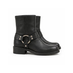 Black Harness Biker Boots
