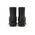 Black Harness Biker Boots