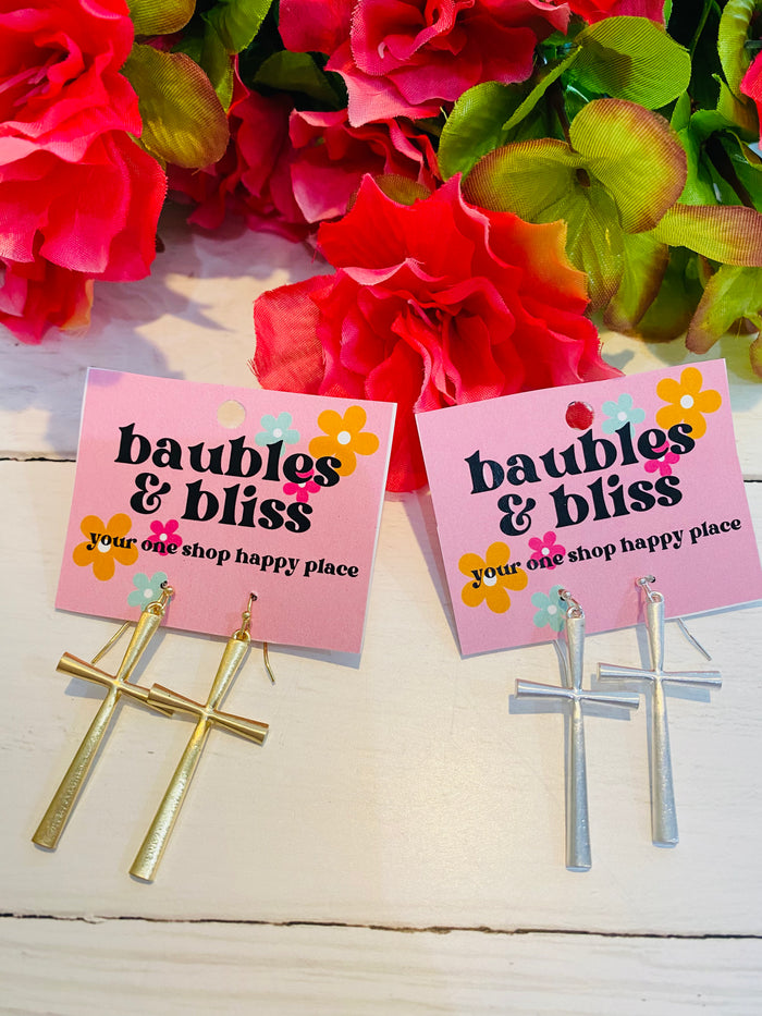 Classic Simple Cross Earrings