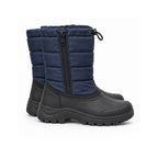 Navy Quilted Snow Boots