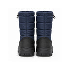 Navy Quilted Snow Boots