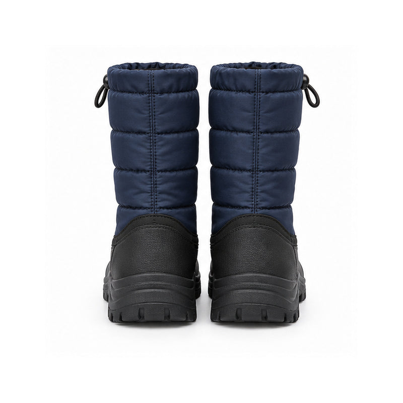 Navy Quilted Snow Boots