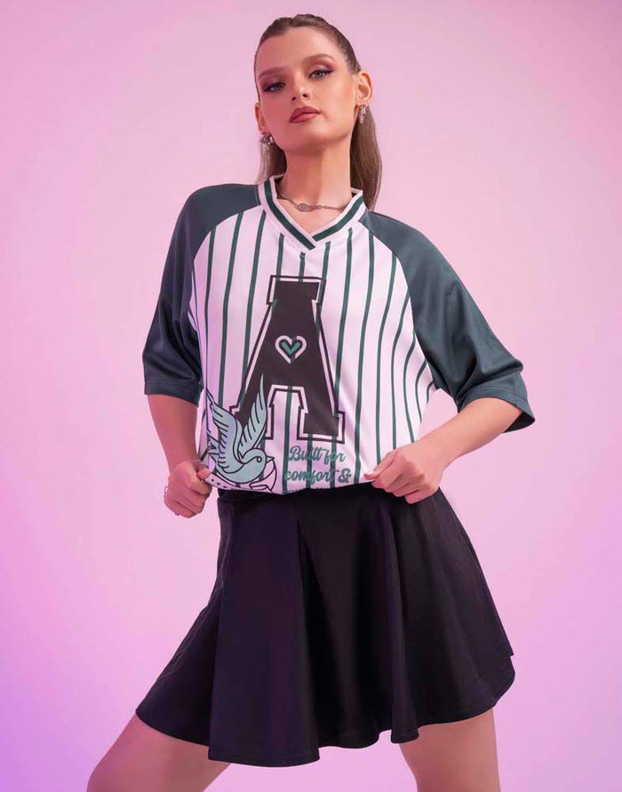 A . OVERSIZED PRINTED T - SHIRT