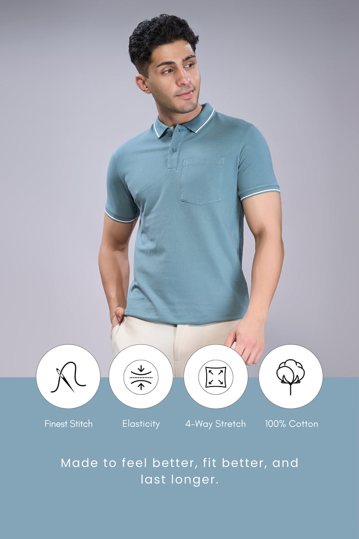 Air Blue - Identity Pocket Polo