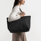 Aleena Soft Zippered Tote Black Pebble