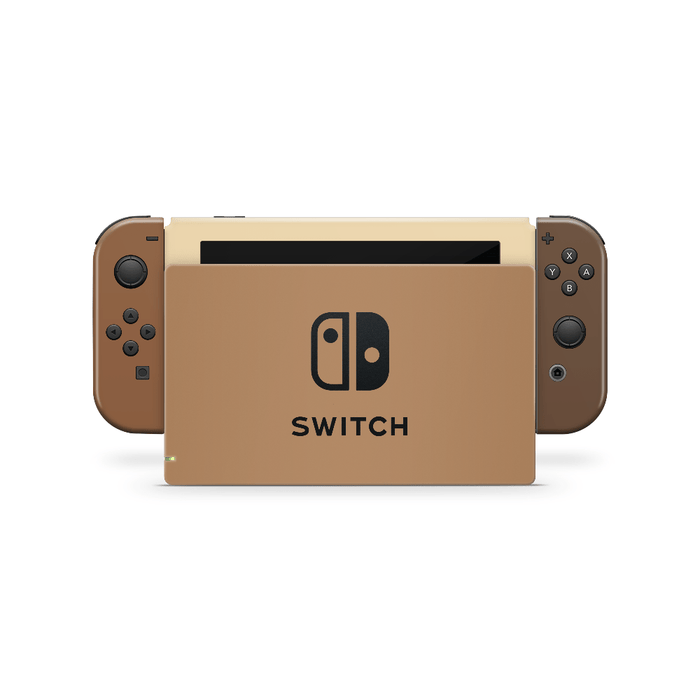 Close-up of assorted chocolates design on Switch skin showing variety of brown hues