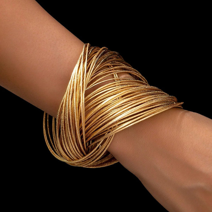 B990 - Layered Hollow Golden Bracelet