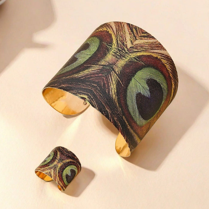 B996 - Peacock Imprinted Bracelet