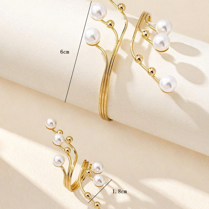 B998 - Elegant Pearl Layered Bracelet
