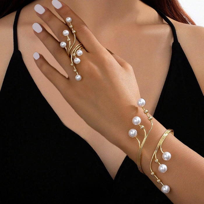 B998 - Elegant Pearl Layered Bracelet