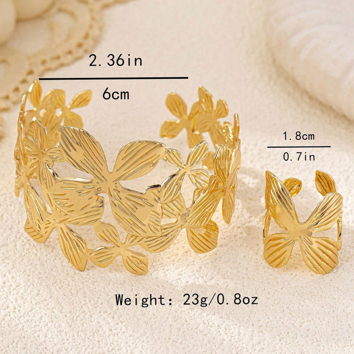 B999 - Simple Golden Floral Bracelet