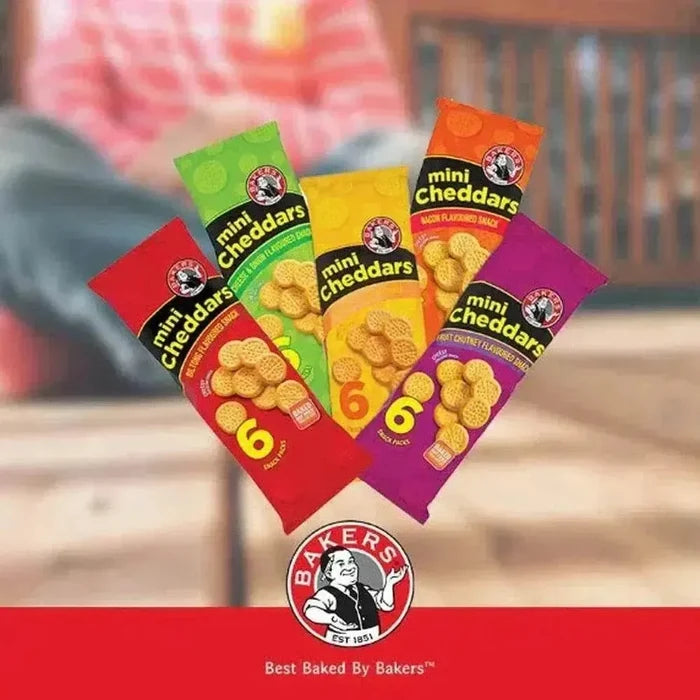 Bakers Mini Cheddars cheese multipack 6 x 33g cheddar snacks
