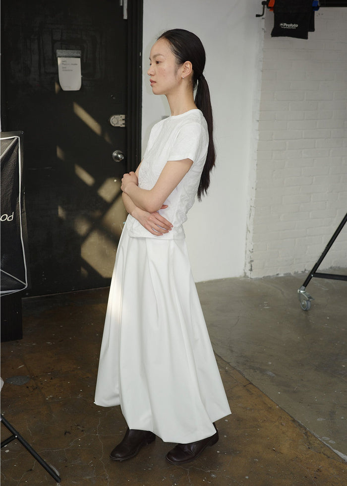 BALLOON MAXI SKIRT -WHITE
