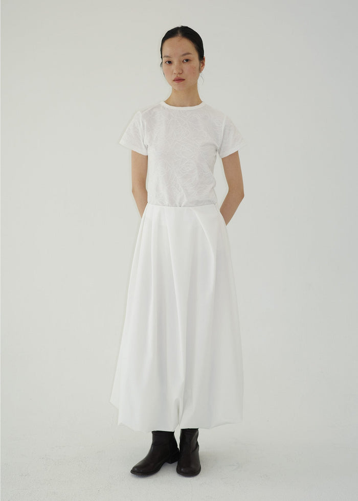 BALLOON MAXI SKIRT -WHITE