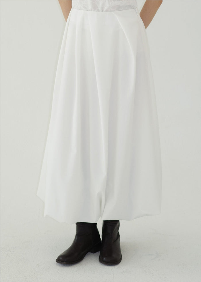 BALLOON MAXI SKIRT -WHITE