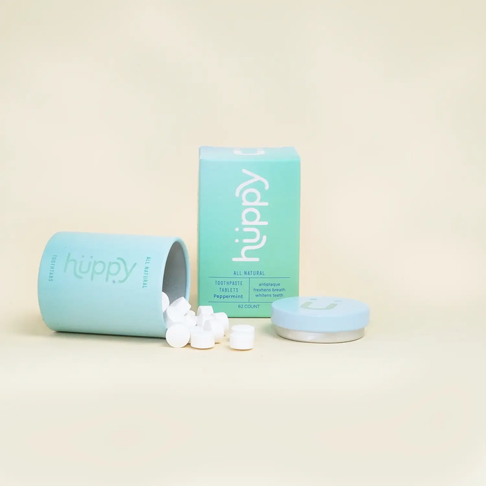 Huppy Toothpaste Tabs - Peppermint (torn box)