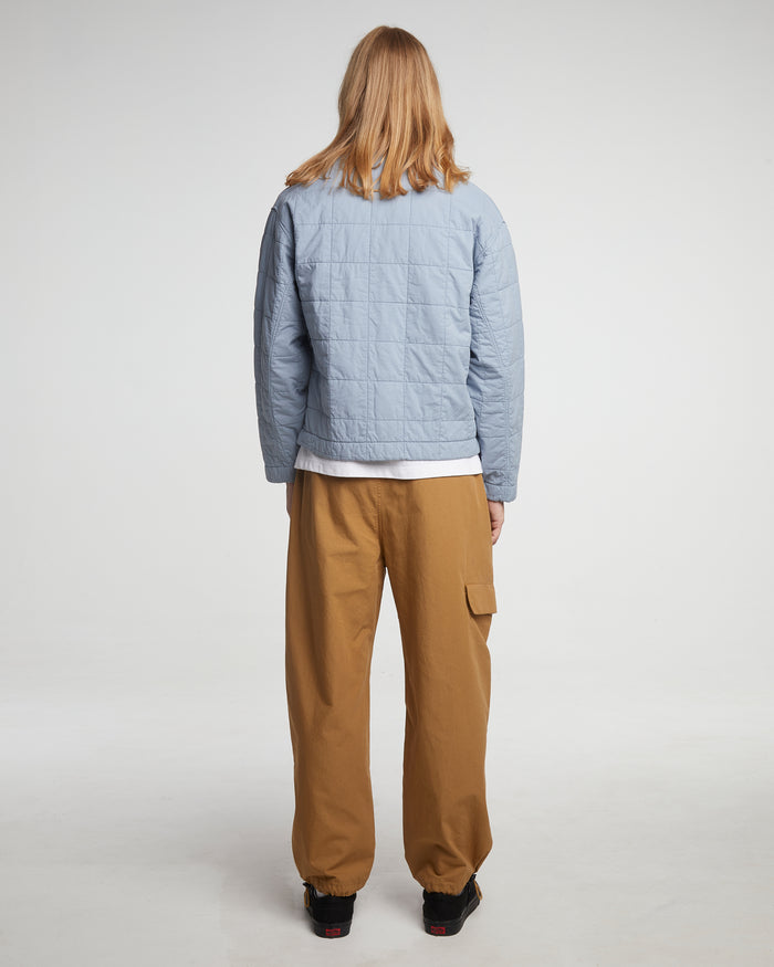 Baseball Cardigan Cotton Quilt Blue Fog