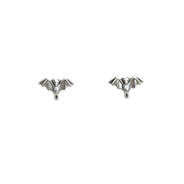Bat Sterling Silver Post Earrings