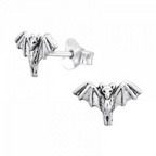 Bat Sterling Silver Post Earrings
