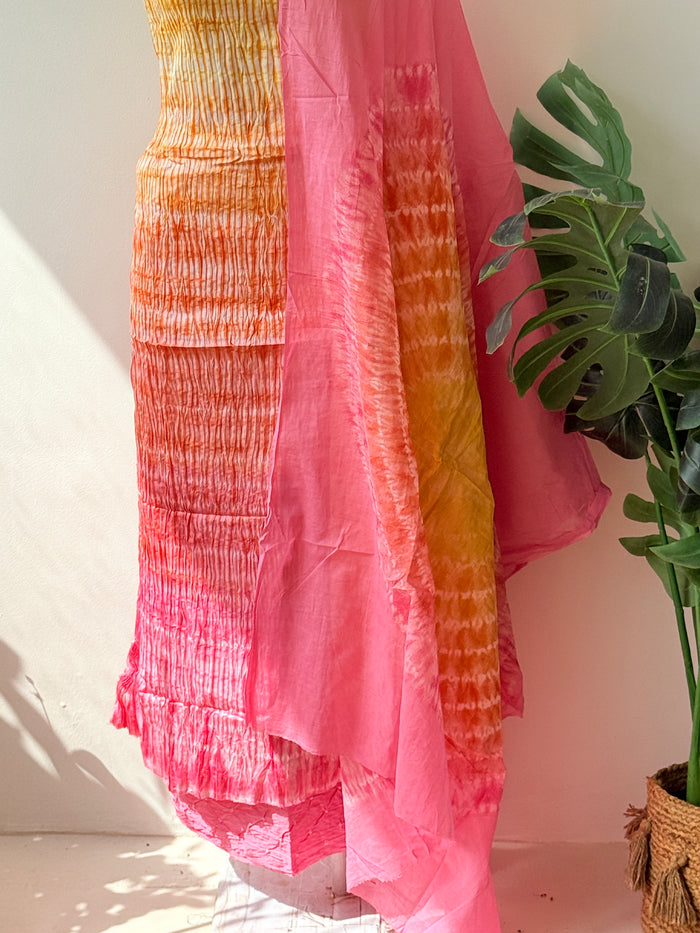 Bhandhej cotton satin salwar material
