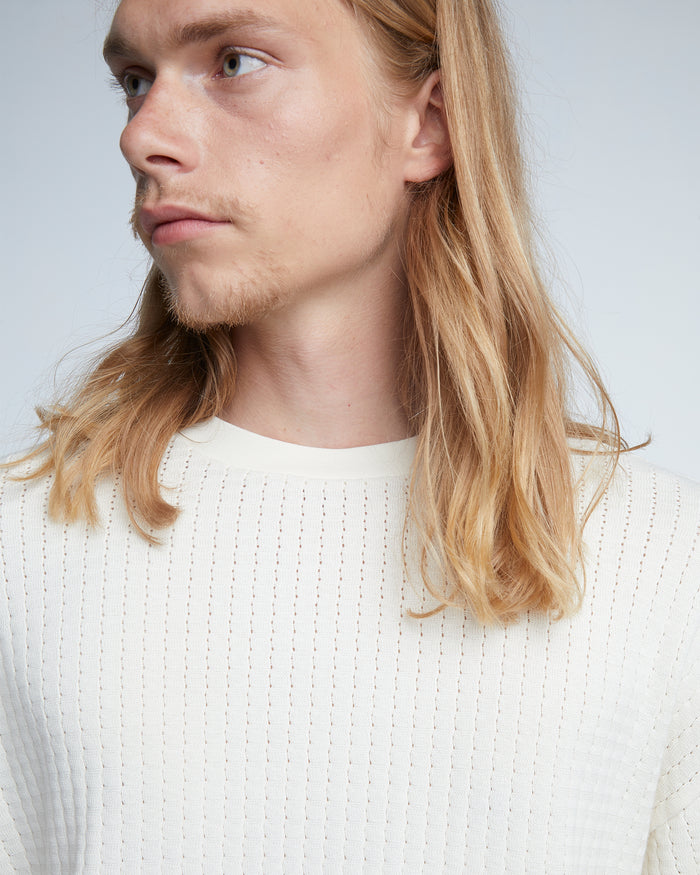 Big T Cotton Mesh Off White