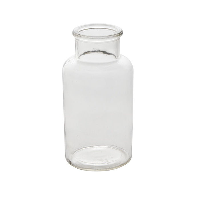 small clear glass bottle vase