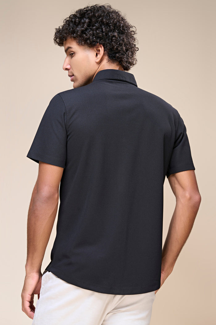 Black - Smart Tech Pocket Shirt Maxzone Clothing