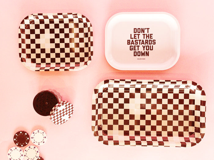 Black and White Checker Medium Tray