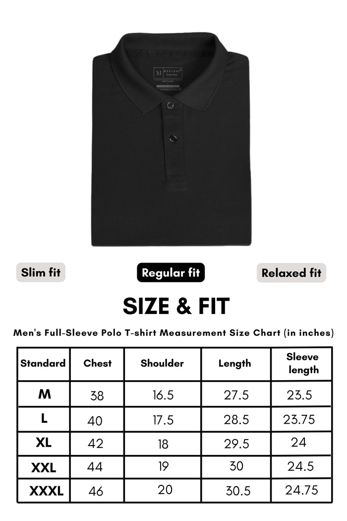 Black Full Sleeve Smart Tech Polo