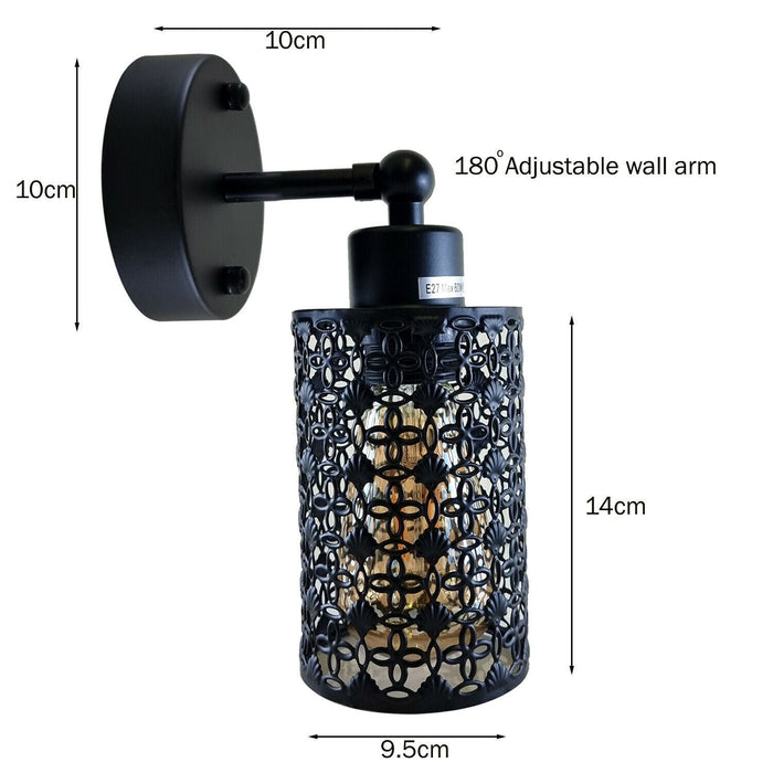 Black Modern Industrial Adjustable Arm Wall Light Fixtures~1237