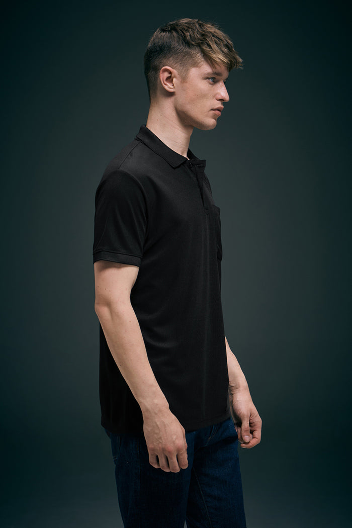 Black Smart Tech Pocket + Polo T-shirts Maxzone Clothing