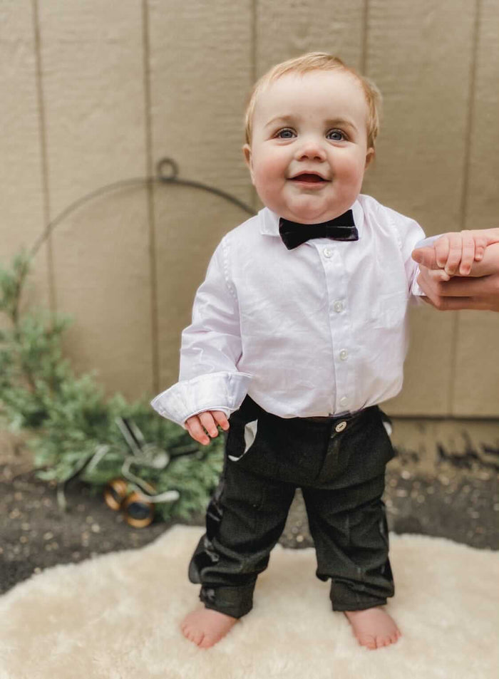 Black Velvet Bow Tie - Petite Maison Kids