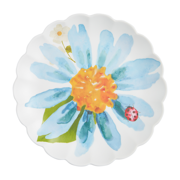 Blue Floral Melamine Plate and Napkins